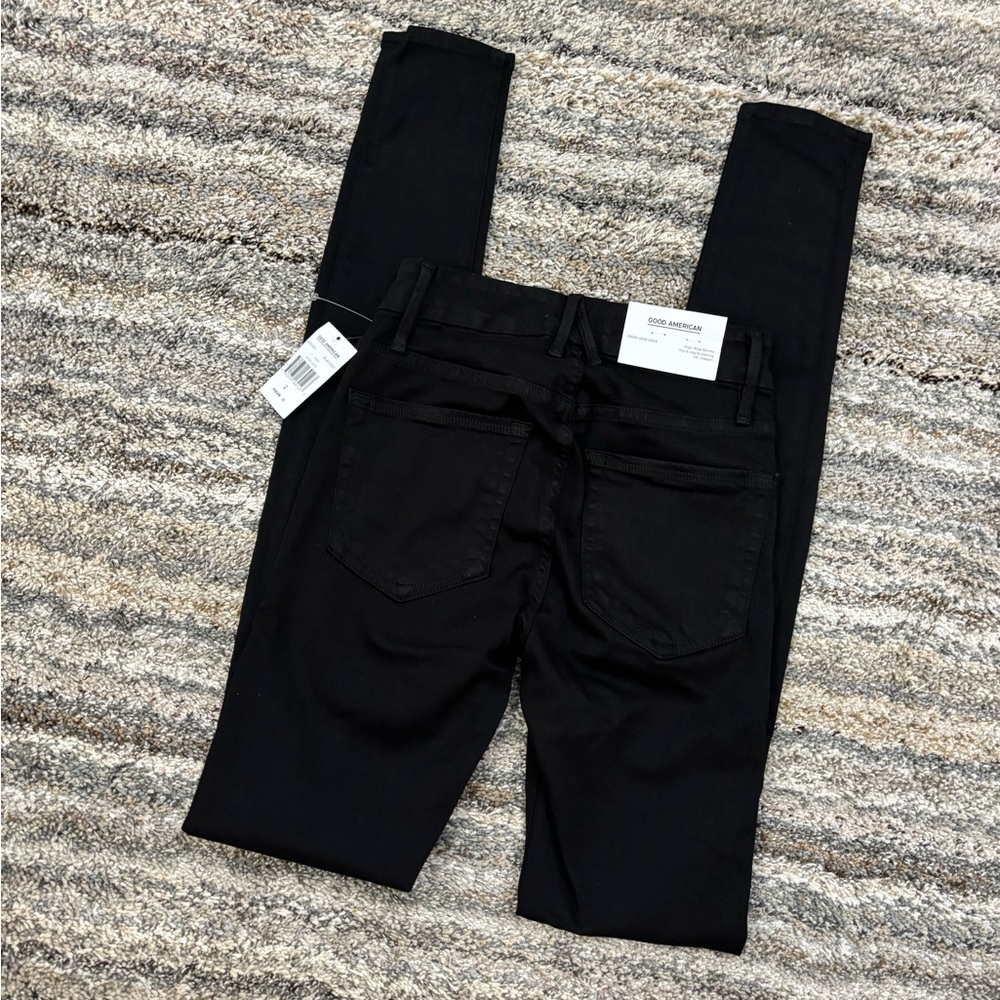 Good American Black High Rise Skinny Jeans Sz 2/26 NWT | Good American Good Legs - Picture 14 of 16